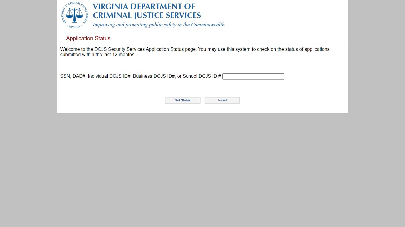 Application Status - Virginia