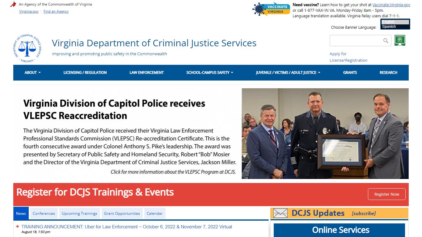 Virginia Department of Criminal Justice Services | Improving and ...